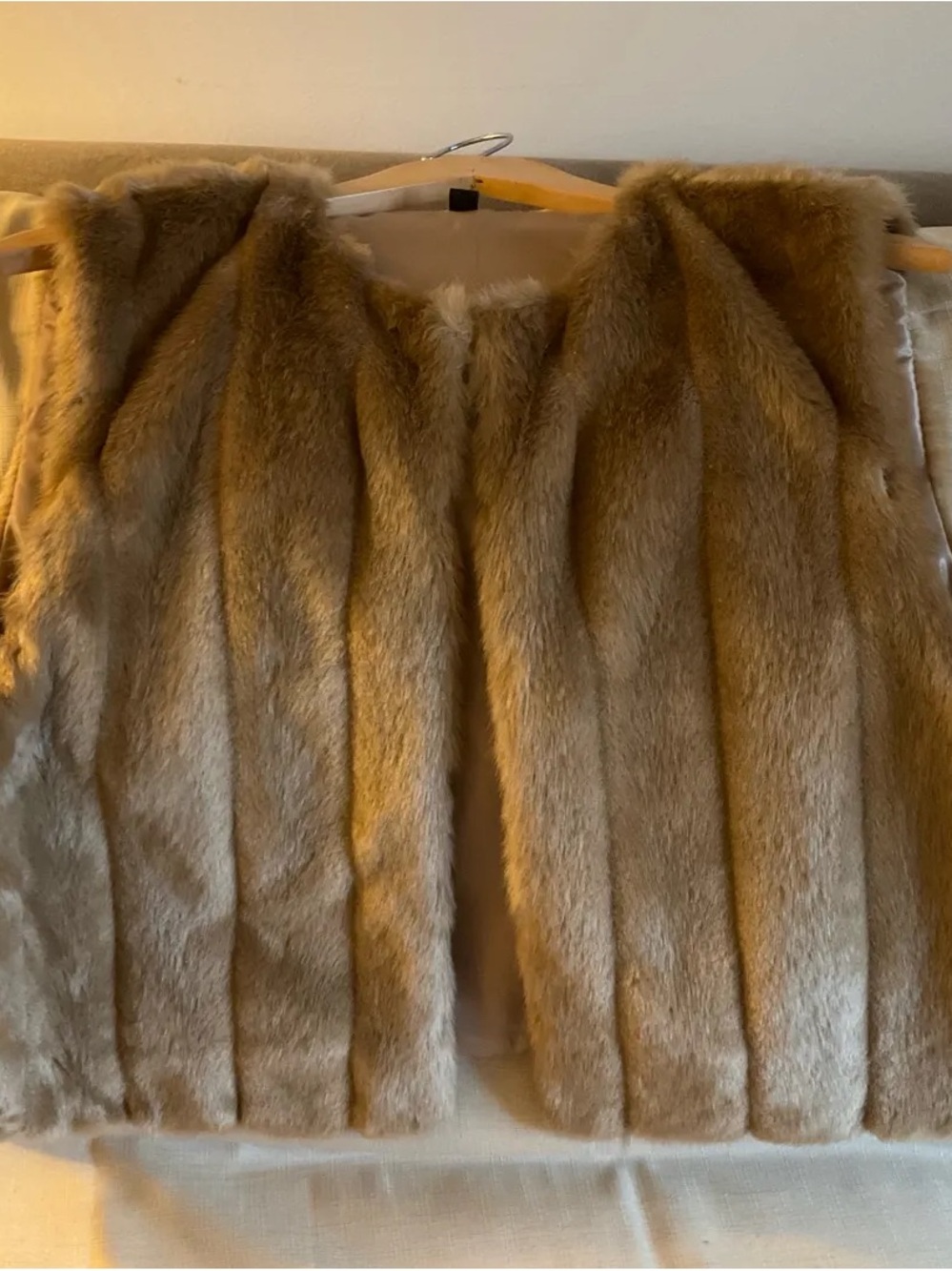 Classic Women's Faux Fur Vest - Taupe